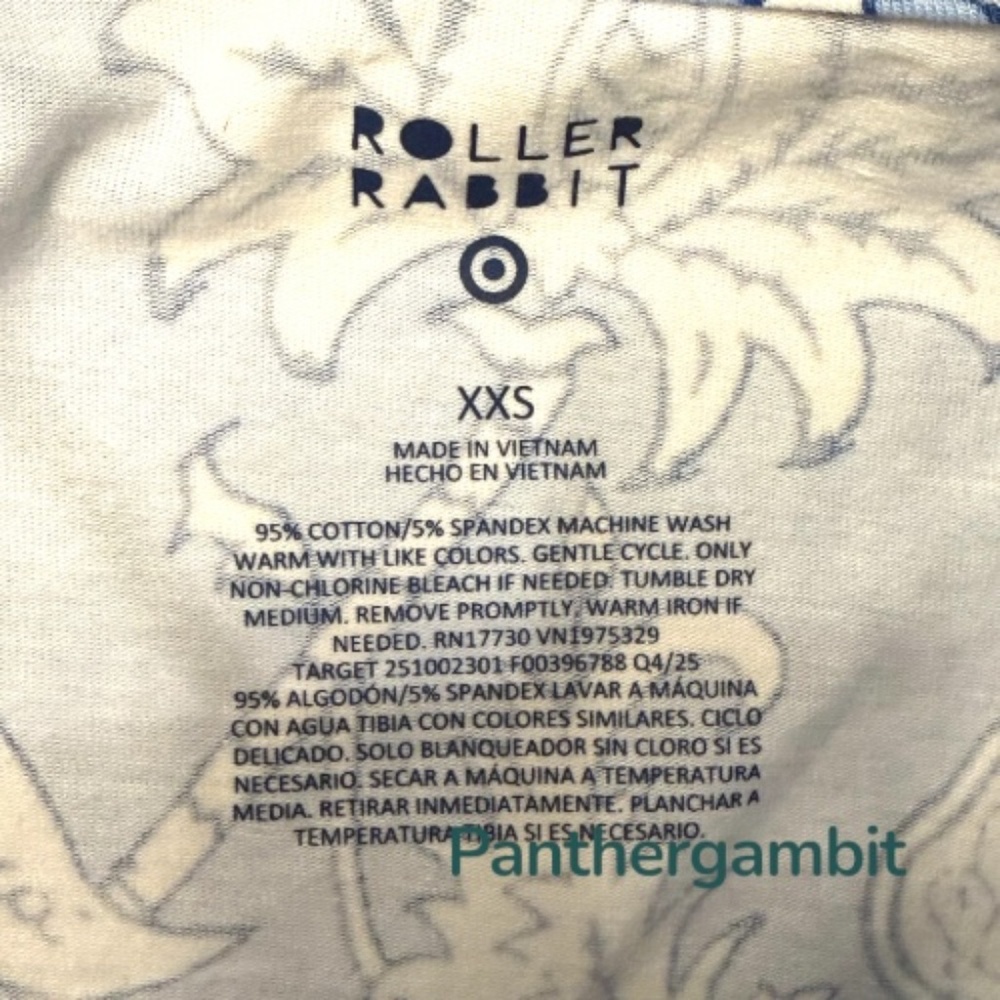 NEW Roller Rabbit Target XXS Women's Floral Vines Long Sleeves and Pants Pajama - Picture 8 of 11